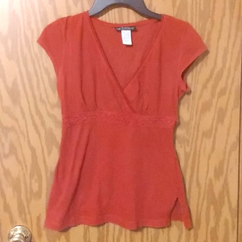 Rust Top with Lace